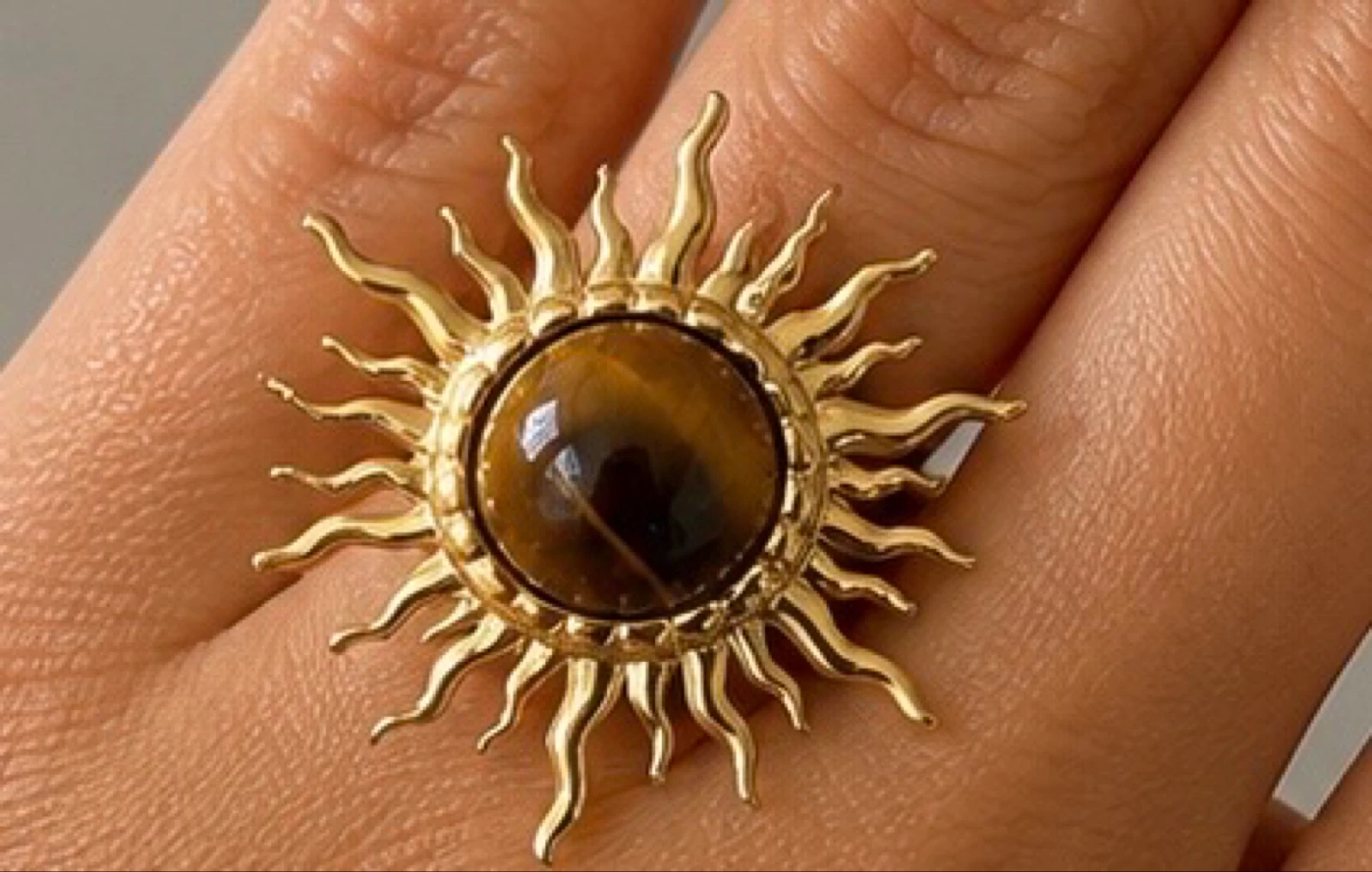 Bague soleil en acier inoxydable